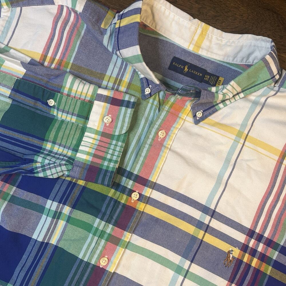 Polo Ralph Lauren Plaid Oxford Men’s 4XB Long Sleeve‎ Button Down Shirt NWT $110